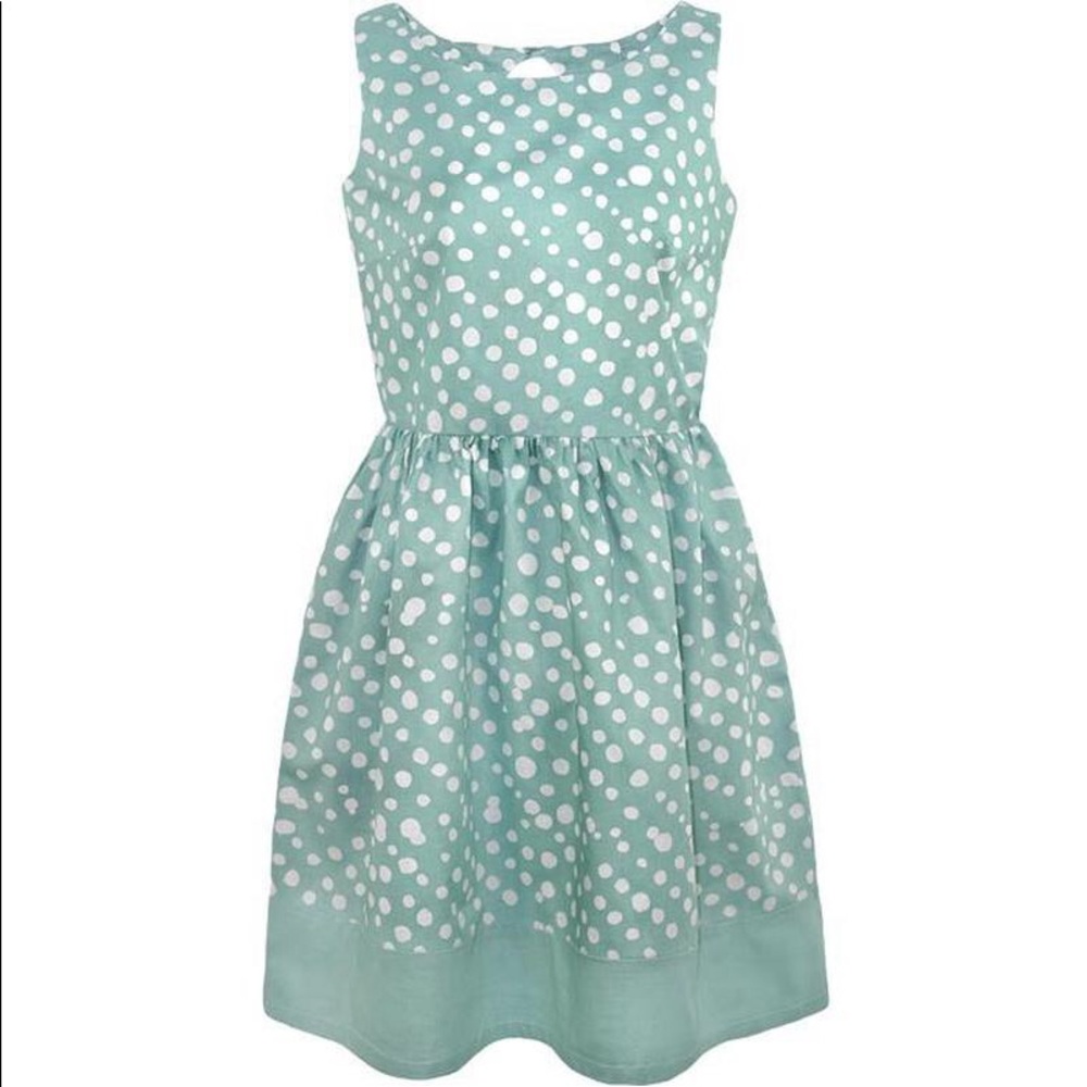 Fair trade sage pebble batik party dress